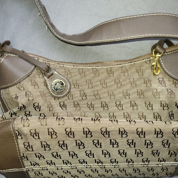 Dooney & Bourke Brown Tan Satchel Shoulder Bag Purse - Picture 4 of 4